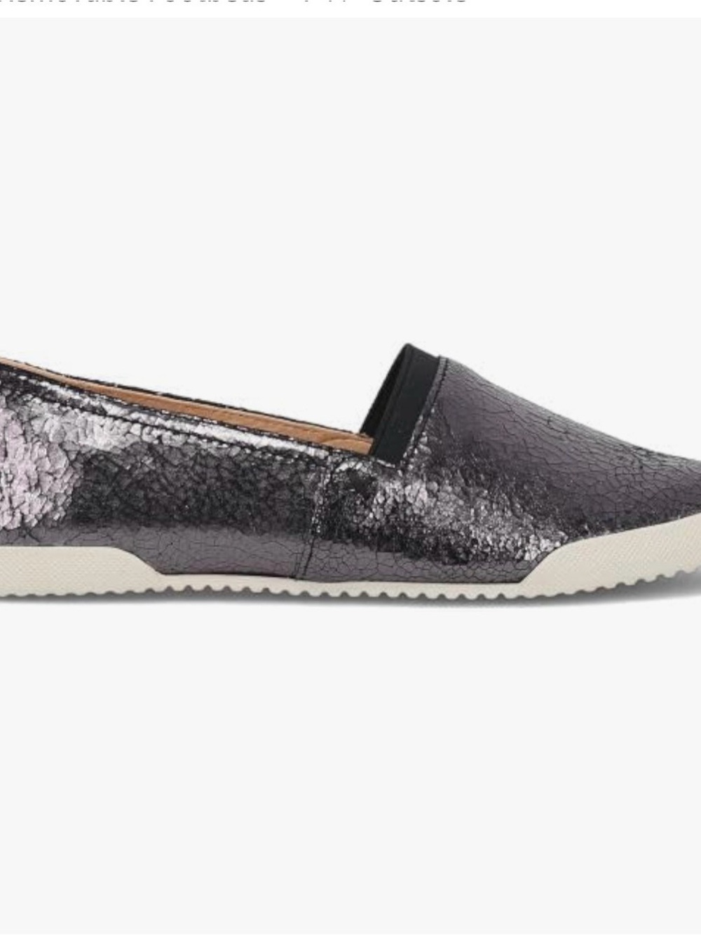Frye Metallic Silver Elastic Slip-On Flats